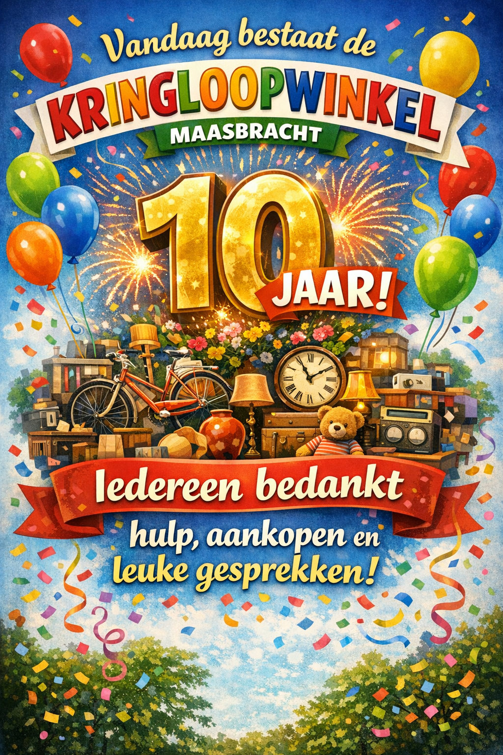 10 jaar kringloopwinkel Maasbracht!